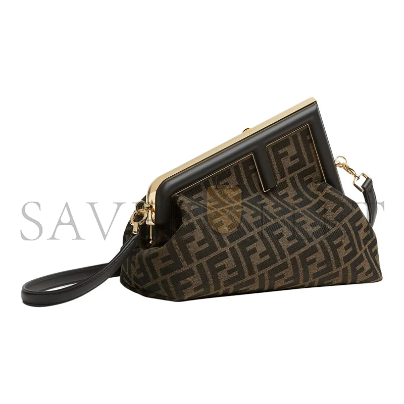 FENDI ZUCCA FIRST SMALL CLUTCH BROWN SHOULDER BAG 8BP137AOQBF1GL7 (32.5*23.5*15cm)